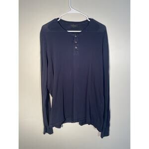 Velvet by Graham & Spencer Alvaro Long‎ Sleeve Henley Blue Size X-Large XL